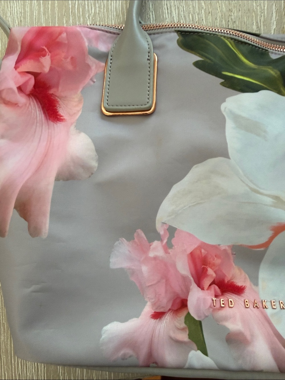 Ted Baker Pink & Grey Floral Tote - Picture 8 of 15